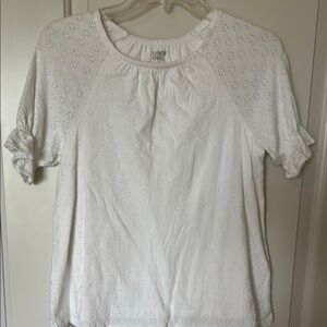 Lands' End Girls White Eyelet Top